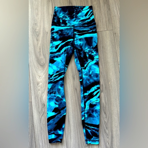 Lululemon Wunder Under Pant Engineered Print Nulux Blue Water 4 - Picture 1 of 6